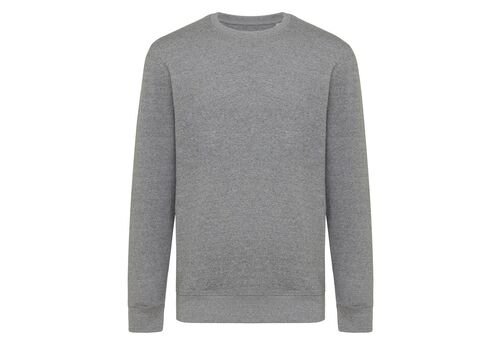 Iqoniq Etosha lightweight recycled cotton crew neck, light heather anthracite