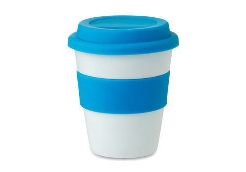 Puodelis su silikoniniu dangteliu