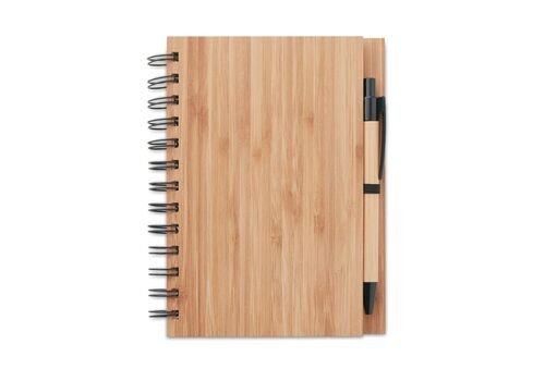 Bambukinė užrašų knygelė su rašikliu